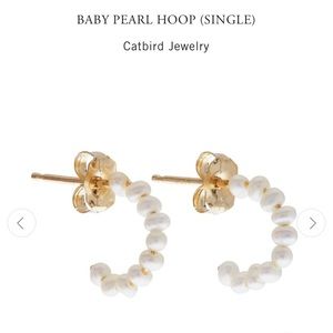Pair of 2 Catbird Baby Pearl Hoop Earrings